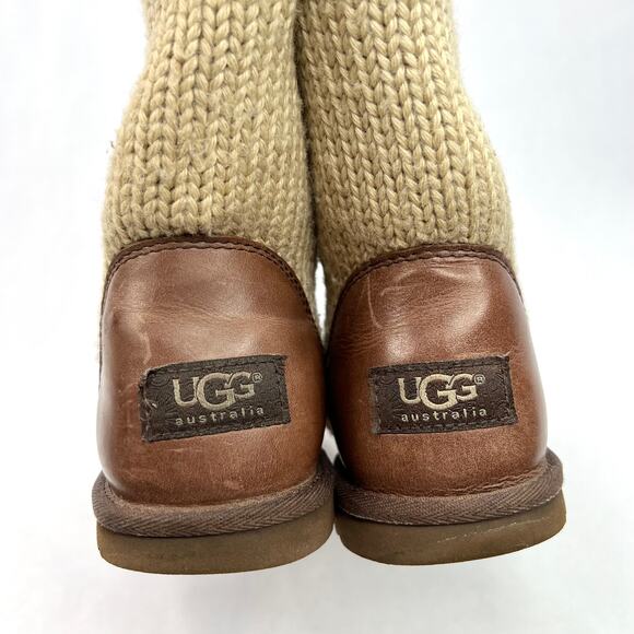 UGG Rosalie Knit/Leather Mid Calf Boots 7 - Picture 5 of 16